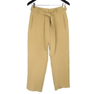 Aritzia Wilfred Saville Tie-Front High-Waisted Belted Crepe Pants Size 6